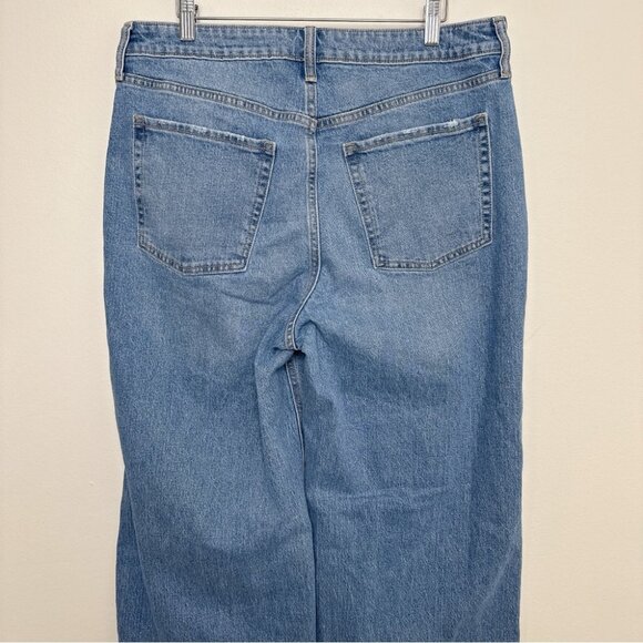 Old Navy Womens 14 Raw Hem Extra High Rise Sky Hi A Line Wide Leg Jeans - Picture 11 of 13
